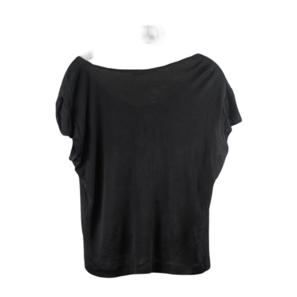 Mary Ann Restivo Black Women's Top Blouse Short Sleeve Pullover Large 048 - Picture 6 of 6